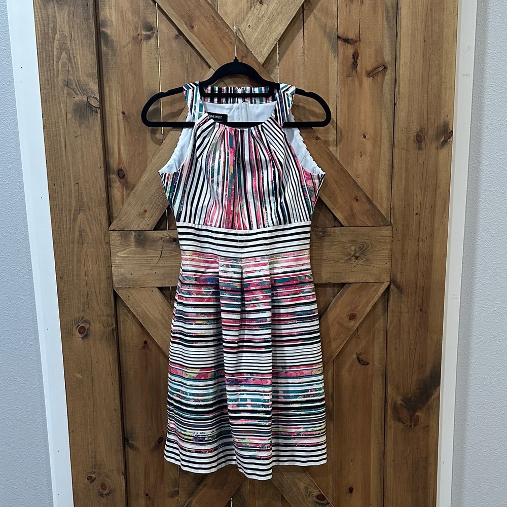 Nine West Multicolor Striped Floral Dress